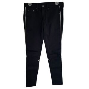 Rag & bone for Intermix Black Skinny Jeans With White Leather Piping Size 28